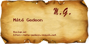 Máté Gedeon névjegykártya
